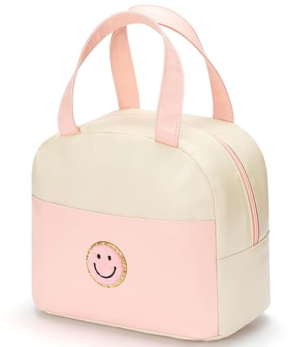 Hirabbi Large Insulated Lunch Bag for Women, Leakproof Soft Leather Tote with Handle