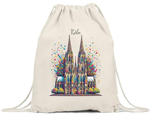 Hey!Print Köln Karnevalskultur Kölner Dom Turnbeutel Konfetti Fasnacht Kölsch Jeck Viva Colonia