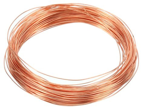 PATIKIL 99,9% Filo di Rame Morbido, 1Pz 26 Gauge/0,4mm Diametro 15m/49,2ft Bobina di Puro Filo di Rame per Creazione di Gioielli, Perline, Piante da Giardino