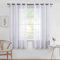 MIULEE Gardinen Kurz mit Ösen Transparente Optik Gardine Ösenvorhang Ösenschal Transparent Durchsichtig Vorhang Kurz für Schlafzimmer Wohnzimmer 140x122 cm (B x H) 2er Set Weiß