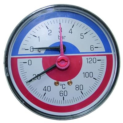Rückseitiges Thermomanometer ø 80