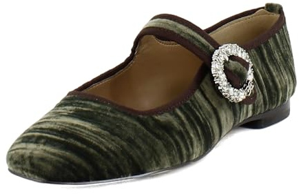 Sam Edelman Women's Michaela Mary Jane Flat, Winter Moss Crystal, 6.5 UK