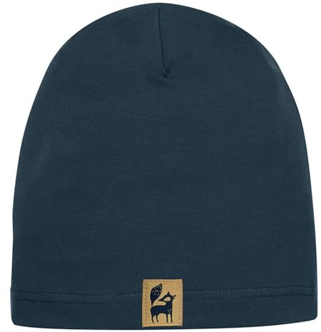 Pinokio dünne Beanie Mütze Secret Forest, 95% Cotton 5% Elastane Navy Blau, Jungen, Gr 47-53(51)