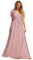 Ever-Pretty Women's Empire Waist V Neck Short Sleeve Floor Length Chiffon Evening Dresses Dusty Rose 8UK