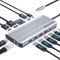 Docking station per laptop USB C Dual Monitor 14 in 1 Triple Display USB C Hub per MacBook/Dell/HP/Lenovo Dual HDMI 4K, DP 4K a 144Hz, caricatore PD, Gigabit Ethernet, 6 porte USB, lettore di schede