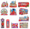 SAJAK 10x London Souvenir 3D Wooden Fridge Magnets Set British Landmark, UK Travel Gift Decor, Iconic London Theme, Big Ben, Home Kitchen Collectible Keepsakes, Great Britain Tourist Memorabilia