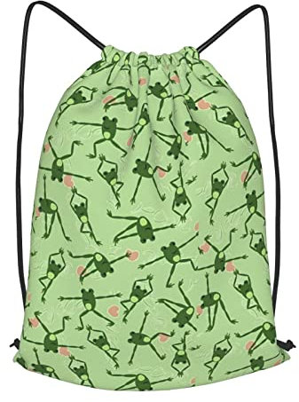 Lustiger Frosch Beim Yoga Turnbeutel Moderne Rucksack Mit Kordelzug Sportrucksack Für Schwimmen Kinder Damen