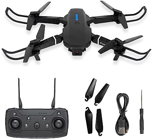 Drohne mit Kamera, Ferngesteuerte Drohne mit 4K Dual Kamera, faltbar mit FPV Übertragung, RC Quadcopter mit Tasche, Stabiler Flug Mini Drohne für Anfänger, Kinder, Erwachsene (Schwarz)