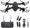 Drohne mit Kamera, Ferngesteuerte Drohne mit 4K Dual Kamera, faltbar mit FPV Übertragung, RC Quadcopter mit Tasche, Stabiler Flug Mini Drohne für Anfänger, Kinder, Erwachsene (Schwarz)