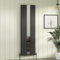 Royal Bathrooms Nexa Anthracite Vertical Wall Mount Double Flat Panel Mirror Designer Radiators - 1800 x 555mm