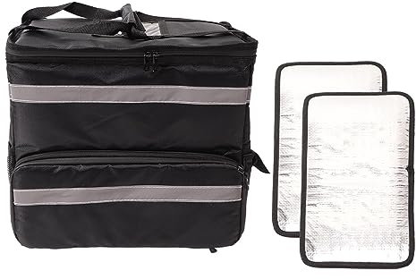 Dioche Lebensmittel-Lieferrucksack, 50 L, Isolierter Pizza-Lieferrucksack, Rucksack für Lebensmittellieferung Zum Mitnehmen, mit Erweiterbarer Schicht für Campingreisen