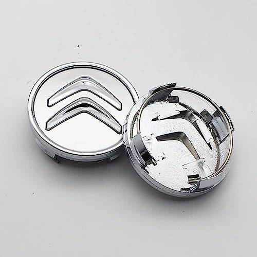 dzggs 4 pièces Auto Cache Moyeux pour Citroen C1 2 3 4 5 C4 Ds3 VTS 56mm, ABS Aluminium Enjoliveur Centre Roue Couvercle de Moyeu Central de Jante avec Logo,B