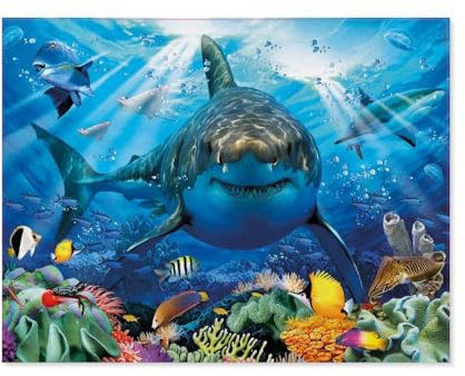 GSBRSNTS Weißer Hai，Metall-Blechschild, Retro-Eisengemälde für Bar, Man Cave, Café, Familie, Garage, Poster, Wanddekoration（30 x 40 cm） 12 x 16 Zoll-B61