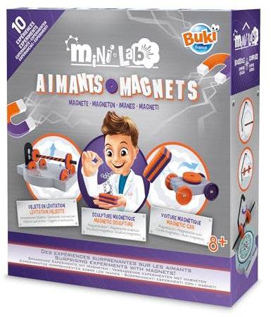 BUKI 3018 - Mini Lab - Magneti | Set scientifico con 10 esperimenti sul magnetismo | Giocattolo educativo per bambini