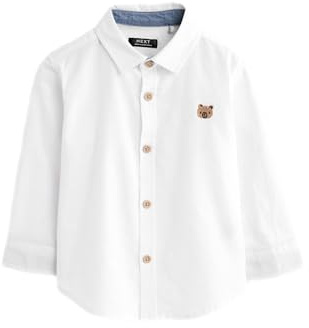 NEXT Jungen Standard Langärmeliges Oxford-Hemd White Character 116-122