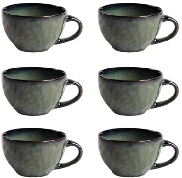 HOMLA MIDO Becherset, Türkis, Set aus 6, 0,3L, hochwertig, spülmaschinenfest, langlebig