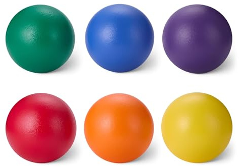 Amazon Basics Foam Dodgeballs with Mesh Storage Bag, 6-Inch Diameter, 6-Pack, for Indoor Outdoor Games, Gym Class, Playground, Safe Play