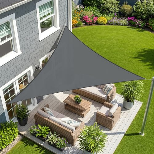 Sunnylaxx 2x2x2m Sonnensegel Dreieckig, Wasserdicht Sonnenschutz Sunsegel Color Anthrazit, 95% UV-Schutz,für Außenbereich,Garten
