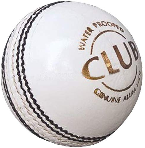 AQTIV8x Cricketball aus weißem Leder für Turnier/Übungsspiel (2-teilig)