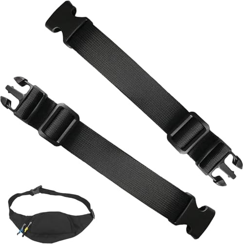 Girejujon 2-Pack Adjustable Waist Belt Extender for Bags, 3.8CM Wide & 40CM Long, Universal Fit for Most Waist Bags and Belts