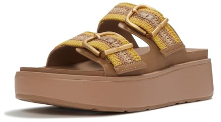 Fitflop Gen-FF Max Buckle Stripe-Webbing Two-Bar Slides Bruin - Größe 36