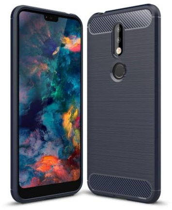 SCL Nokia 7.1 Hülle Für Nokia 7.1 Hülle, [Blau] Handyhülle Exquisite Serie-Carbon Design Schutzhülle mit Anti-Kratzer und Anti-Stoß Absorbtion Technologie für Nokia 7.1