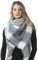 MAKFORT Schal Damen Herbst Winter Oversize Halstuch Damen Kariert Deckenschal Mit Fransen XXL Schals Damen Rosa Grau Blau 140 * 140CM