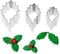 Aeromdale Stainless Steel Holly Leaf Christmas Fondant Cutter Cookie Cutter Biscuit Mould Cake Decoration 3 Pcs Ice Silicone Fondant Mold