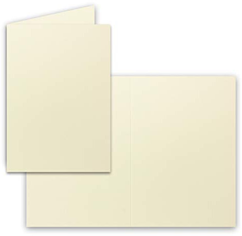 25 Faltkarten B6 - Vanille - Blanko Doppel-Karten - 12 x 17 cm - sehr formstabil - für Drucker geeignet - Serie: FarbenFroh