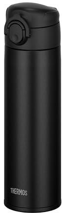 (Dishwasher Safe Model) Thermos Vacuum Insulated Portable Mug, 16.9 fl oz (500 ml), Black, All Parts and Body are Dishwasher Safe, One-Touch Open, Stainless Steel Bottle, Hot and Cold Insulation,