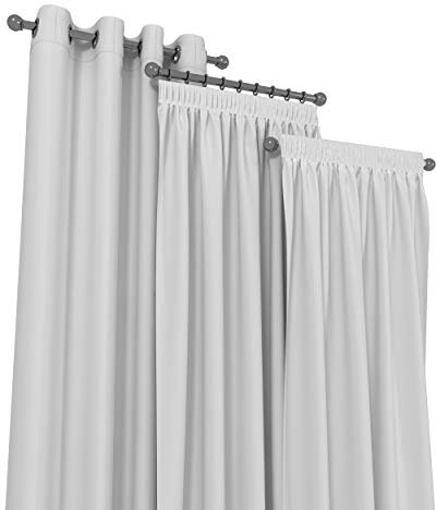 Market-Alley Vorhänge 2er Set Vorhang für Kinderzimmer Schlafzimmer Wohnzimmer Elegant Gardine mit Ösen/Taschenband/Kräuselband (101 Weiß ; mit Kräuselband ; 135cm x 150cm)
