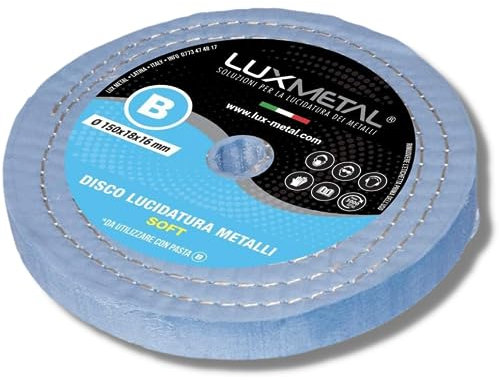 Lux Metal Disco Lucidatura In Feltro Cotone Soft 150 mm Per Lucidare A Specchio Alluminio Acciaio Inox Metalli Dischi Lucidante Per Trapano Mola Ruota Smerigliatrice Ottone Rame Legno Marmo Plexiglass