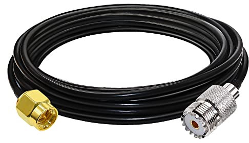 TUOLNK SMA to UHF Extension Cable RG58 16.4ft(5M) SMA Male to SO239 Female WiFi Antenna Pigtail Cable PL-259 RF Coax Assembly Cable for CB Radio Ham Radio