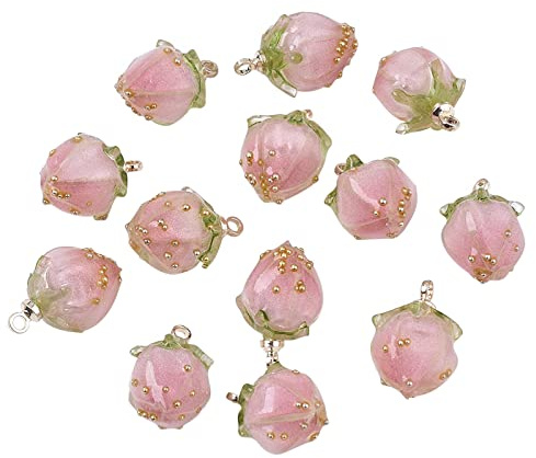 BEEFLYING Blumen SchmuckanhäNger Kleine AnhäNger Trinkets | Blütenknospen Acryl AnhäNger Charms, füR ArmbäNder Schmuck Basteln Ketten Schmuckherstellung BastelzubehöR