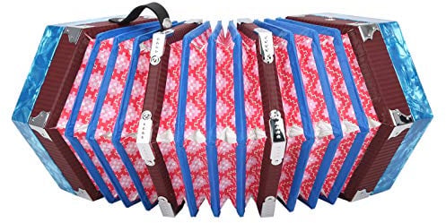 Ziehharmonika-Akkordeon, 3 Farben Professionelle Akkordeon-Ziehharmonika-verstellbare Handschlaufe für Instrumentenzubehör(Himmelblau)