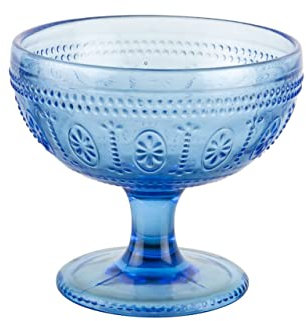 SWEET HOME Set di 6 Coppe Gelato in Vetro Blu cl 37 Barocco cod.BC02405LU cm 10,7h diam.11,6 by Varotto & Co.