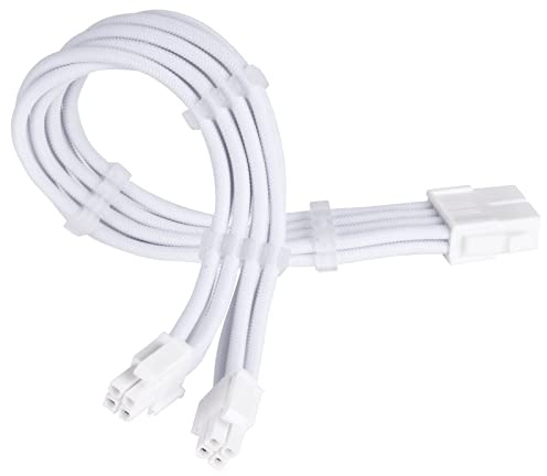 SilverStone SST-PP07E-EPS8W-V2 - Superflexible Netzteil-Verlängerungskabel, 1 x EPS12V 8pin (4+4), weiß