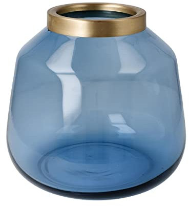 Goebel Vase, Glas, Blau, 17x17x16 cm