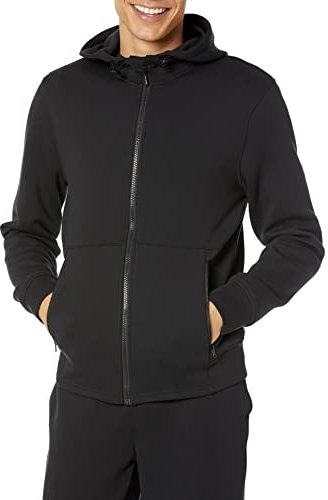 Amazon Essentials Men's Active Sweat Zip-Through Hoodie (Available in Big & Tall), Black, S