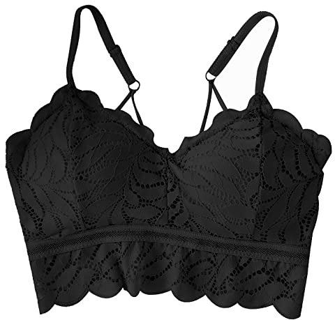 Body Dentelle Bébé Bralette Dentelle Femmes Stretch Dentelle Bralette Rembourré Soutien-gorge Bandeau avec Bretelles Soutien-Gorge pour Femmes Filles Enceintes Vêtements Dames, Noir , taille unique