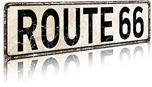 SOYAVE Route 66 Vintage Metal Sign - U.S. 66 Highway Retro Road Decor - Home, Room & Garage Wall Decoration 4×16 Inches