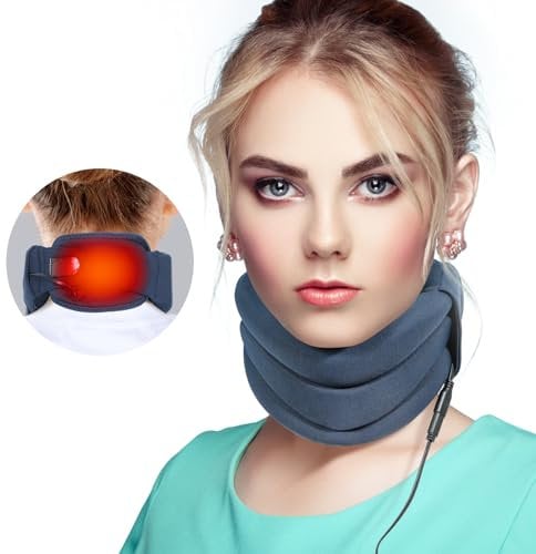 HONGJING Heated Neck Brace for Neck Pain and Support, Soft Foam Cervical Collar with Heating - for Wrap Align Stabilize Vertebrae