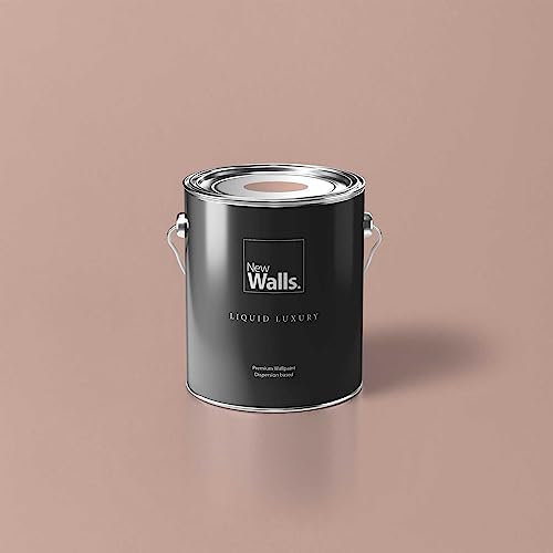 New Walls Premium Wandfarbe Rosa, Lachs Liquid Luxury Dispersionsfarbe für Innenräume – 2,5 L