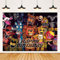 Five Nights at Freddy's Backdrop, Freddy-Themenparty-Hintergrund, Fotokabinen-Banner, großer Stoff, künstlerisches Geburtstagsparty-Zubehör für Mädchen, Jungen, Teenager, Schwarz