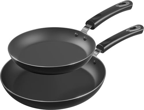 KICHLY Set of 2 Nonstick Induction Frying Pans, 20 and 28 cm Induction Hob Set, Bakelite Handles Firm Grip, Easy Cleaning (Grey)