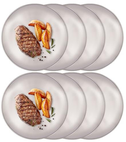 EurHomePlus Juego de 8 bandejas para pizza, acero inoxidable 304, versátiles moldes redondos para pizza, PZ001