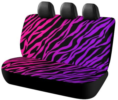 OTRAHCSD Auto Rücksitzbezug, Zebra Tiger Leopard Autositzbezug, Universal Sitzbezüge Set für die meisten Autos, LKWs, SUVs