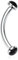Gebogene Hantel Titan Augenbrauenringe 16G Augenbrauenpiercing Bauchnabelring Zungenring Nabelring Brustwarzenring Rook Ohrringe Augenbrauenpiercing Brustwarzenpiercing Schmuck 6mm(Black Achat)