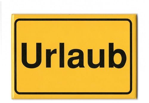 Deko-Magnet Urlaub in Ortsschild-Optik, ca. 8 x 5,4 cm