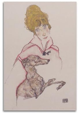 ADovz Poster mit Cello mit Windhund von Egon Schiele, Druck, Fotokunst, Malerei, Leinwand, Heimdekoration, Schlafzimmer, moderne Dekorationen, Geschenke, 50 x 75 cm